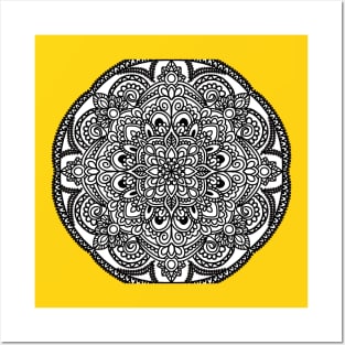 B&W Mandala Posters and Art